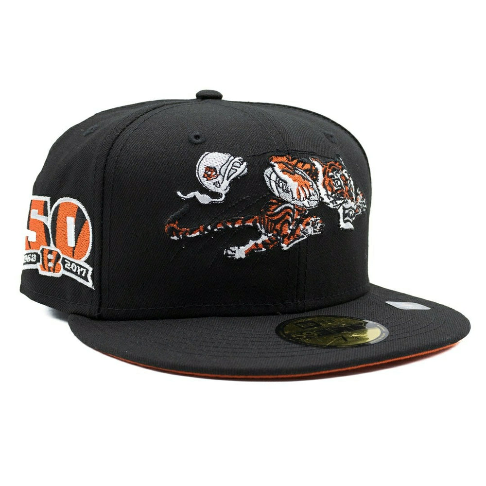 Cincinnati Bengals Throwback 50th Anniversary New Era 59FIFTY NFL Cap Black Classic