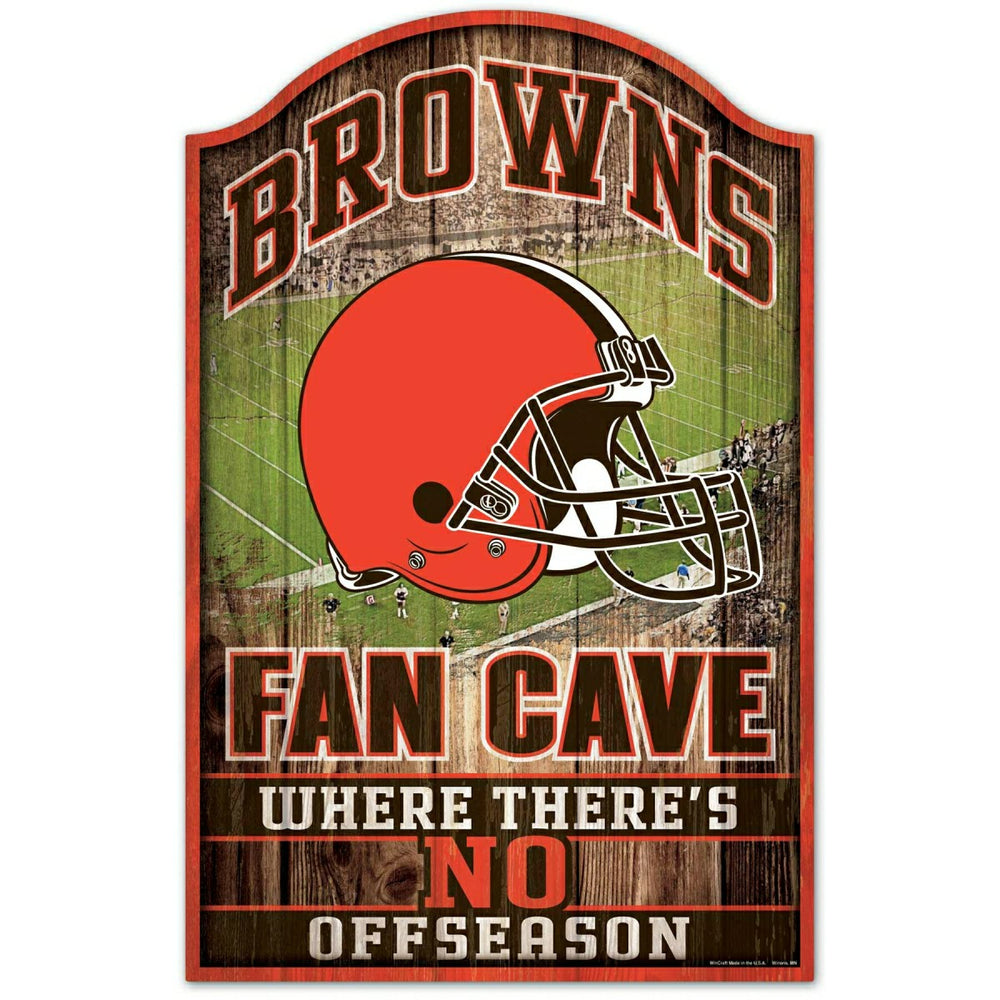 Cleveland Browns WinCraft NFL Fan Cave Wood Sign Fashion