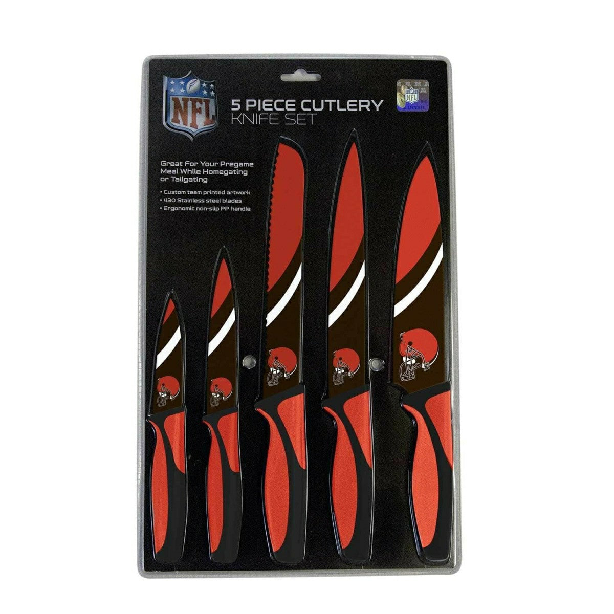 Cleveland Browns NFL 5-Piece Kitchen Knife Set Taass sale