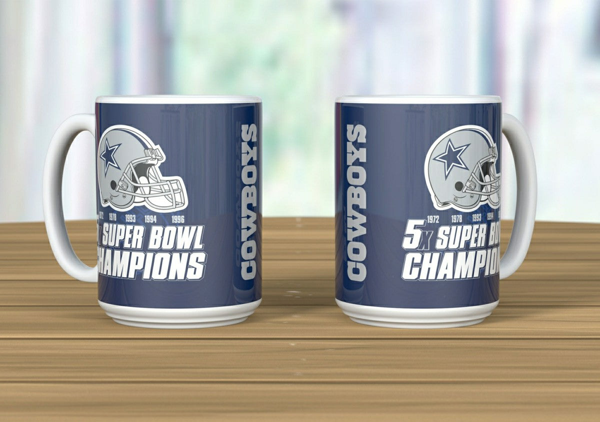 Dallas Cowboys 5x Super Bowl Champions Jumbo NFL Mug (440 ml) Lifestyle