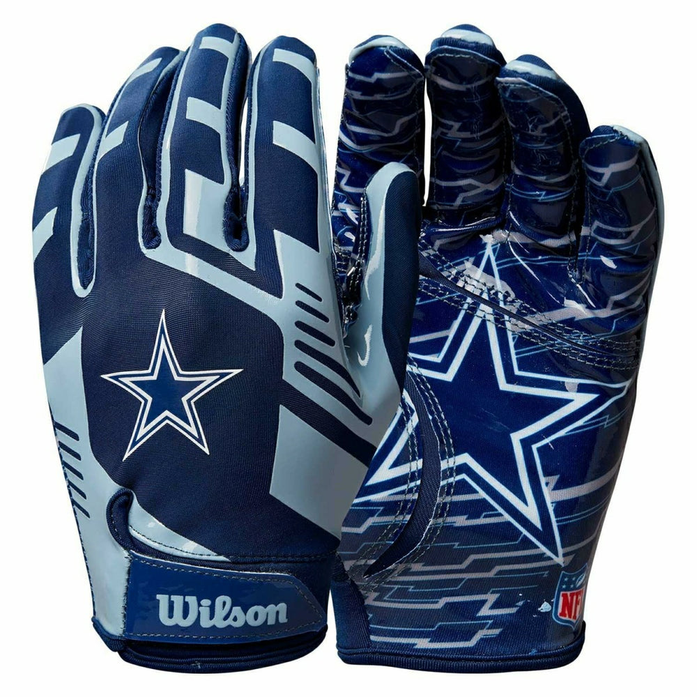 Dallas Cowboys Wilson Youth Stretch-Fit NFL Receivers Gloves (KIDS) Classic