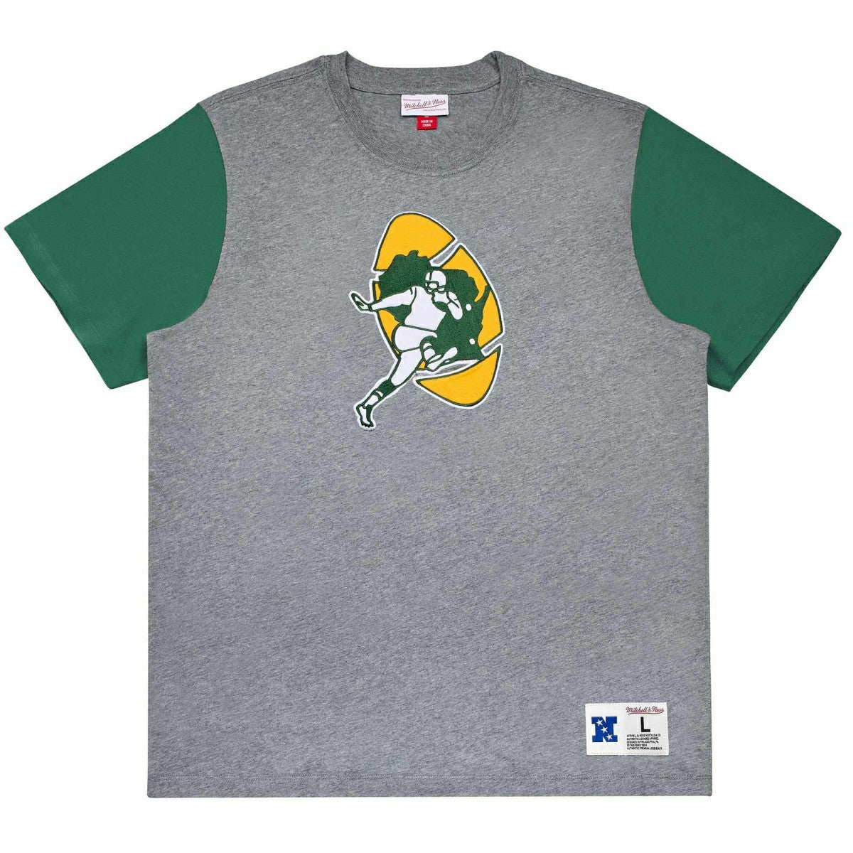 Green Bay Packers Mitchell & Ness Color Blocked NFL Throwback T-Shirt Classic