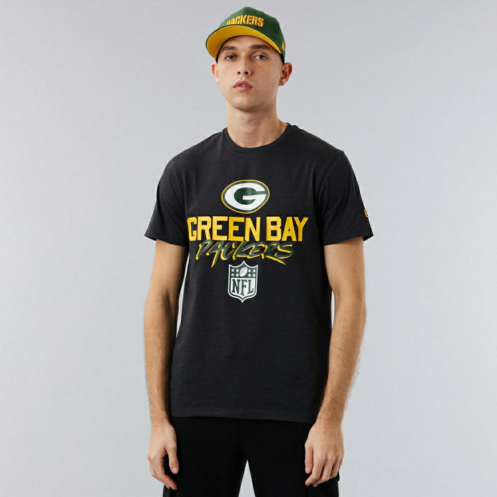 Green Bay Packers Script New Era NFL T-Shirt Black Classic