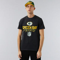 Green Bay Packers Script New Era NFL T-Shirt Black Classic