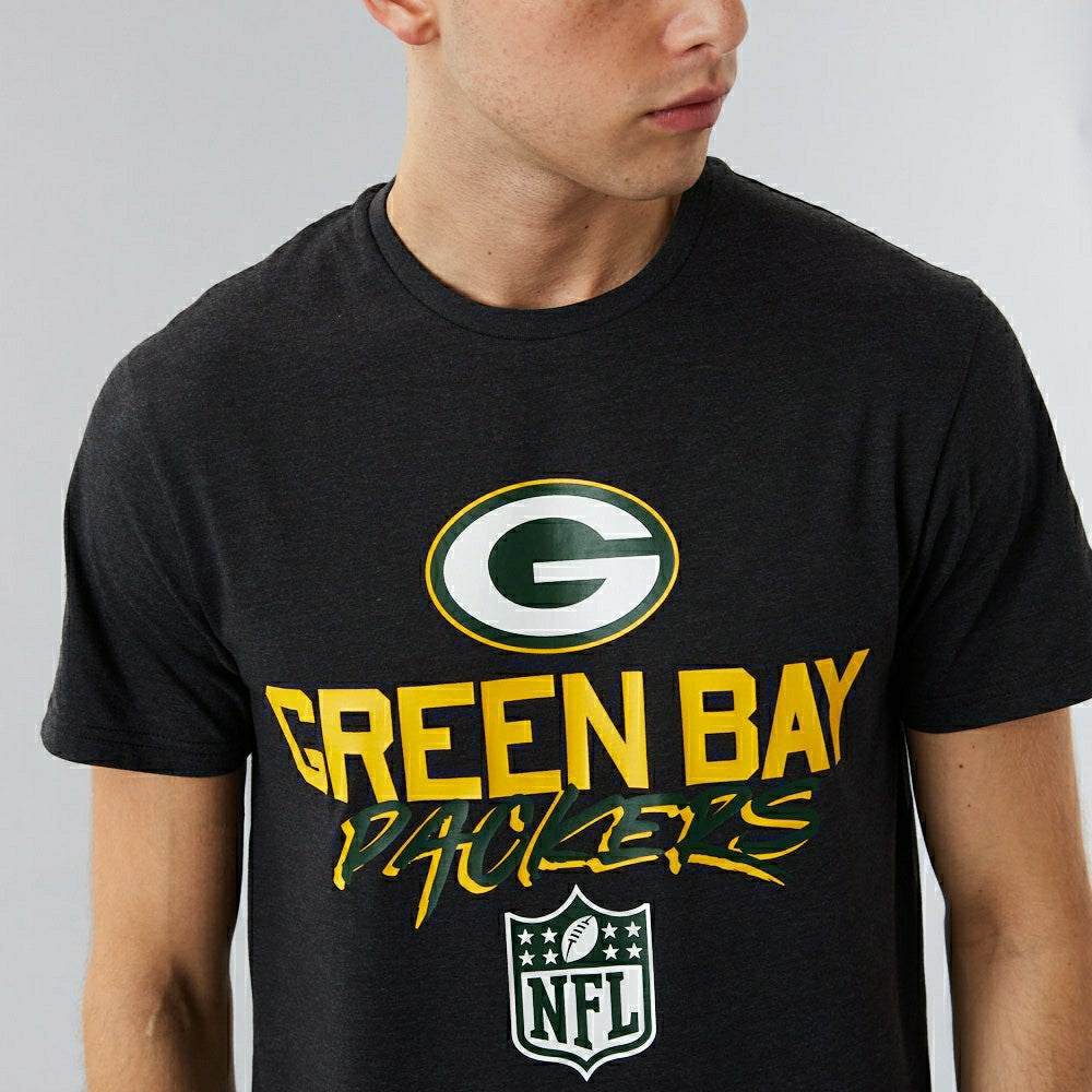 Green Bay Packers Script New Era NFL T-Shirt Black Classic