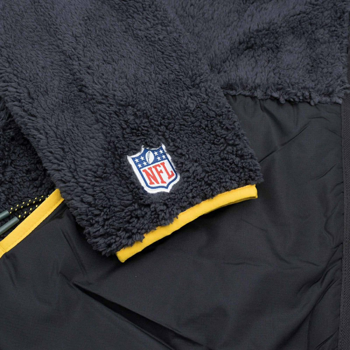 Green Bay Packers Sherpa Fleece Fanatics NFL Jacket Charcoal Lifestyle