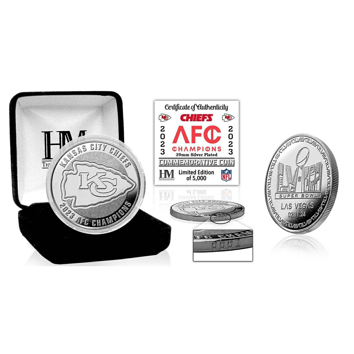 Kansas City Chiefs 2023 AFC Champions Super Bowl LVIII Silver Coin Taass US