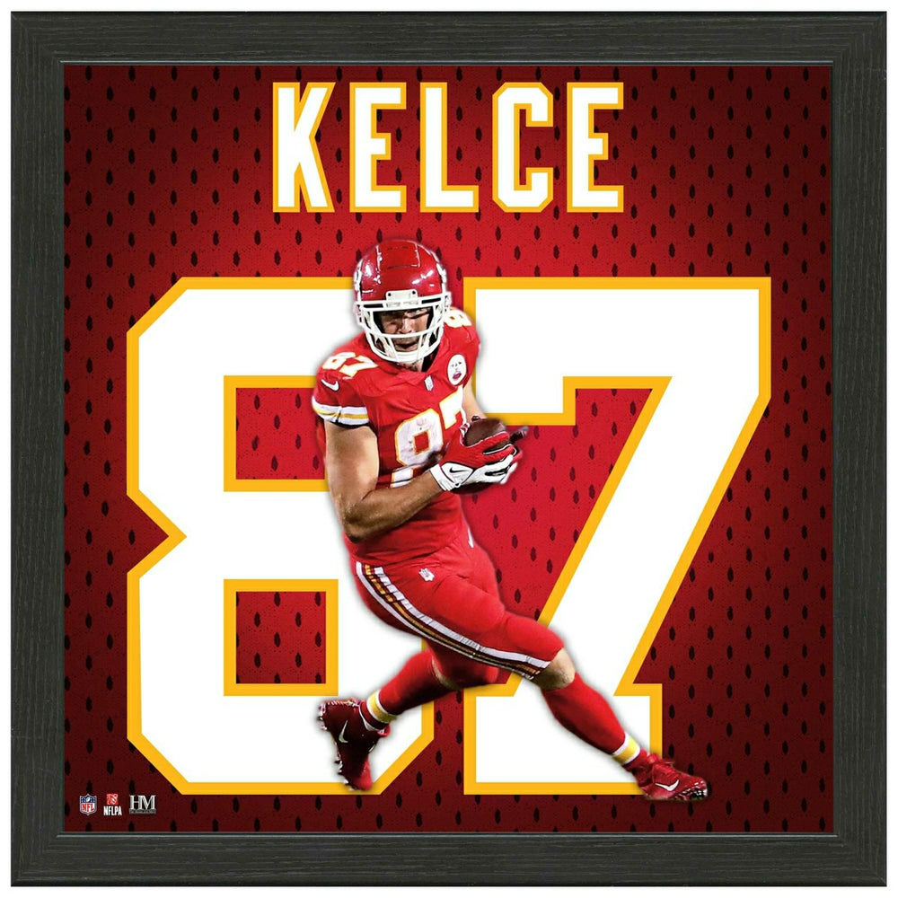 Travis Kelce #87 Kansas City Chiefs Jersey Framed NFL Photo Lifestyle