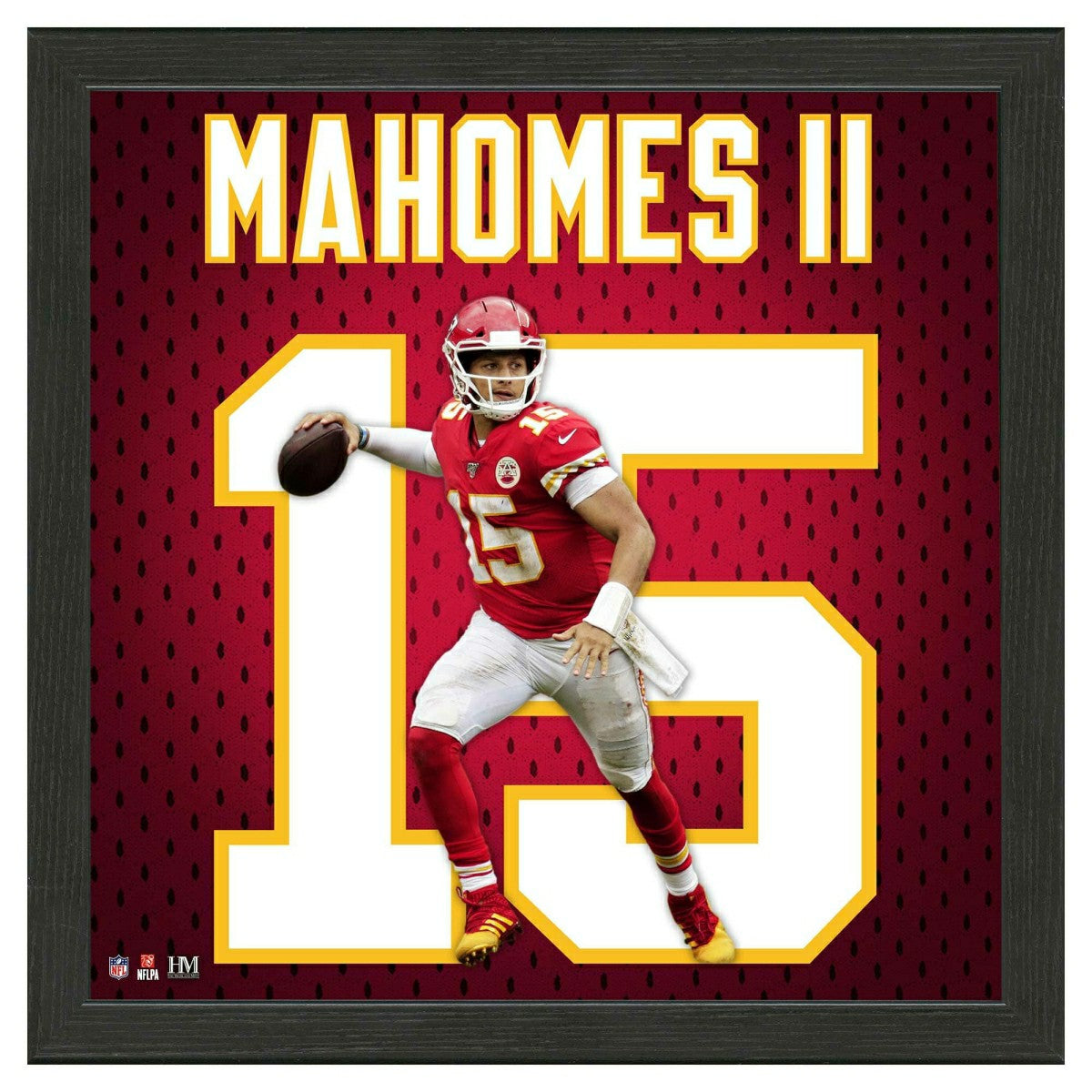 Patrick Mahomes #15 Kansas City Chiefs Impact Jersey Framed NFL Photo Taass for sale