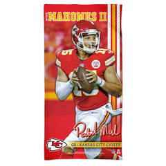 Patrick Mahomes Kansas City Chiefs Spectra NFL Beach Towel Taass for sale
