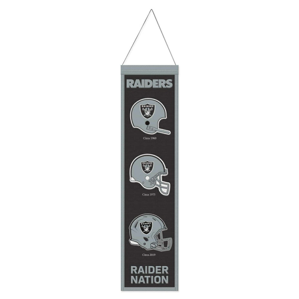 Las Vegas Raiders Logo Evolution NFL Wool Banner Lifestyle