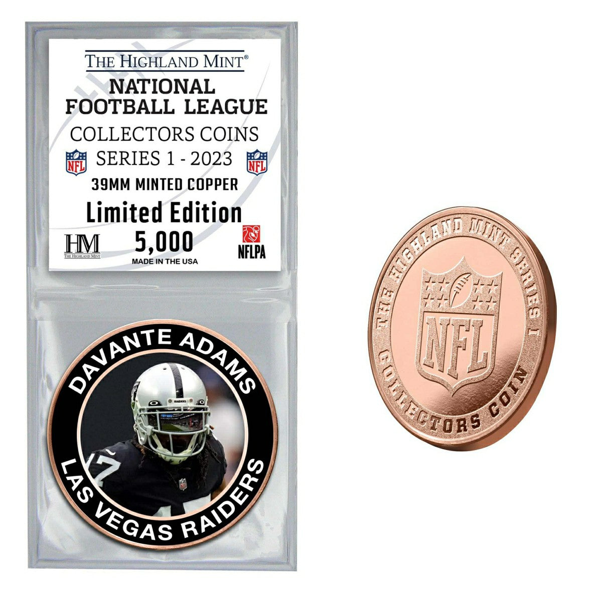 NFL Collectors Coins Series 1 Davante Adams Las Vegas Raiders Commemorative Coin Taass for sale