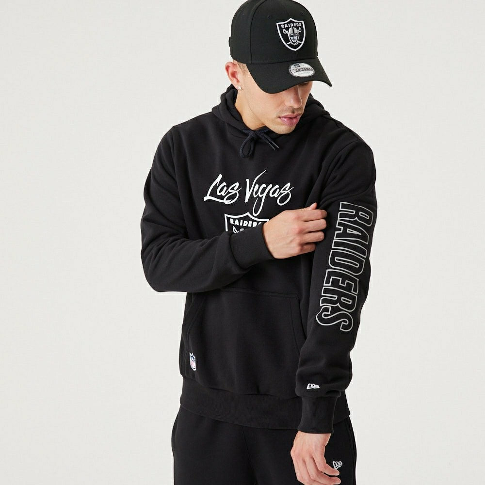 Las Vegas Raiders Script New Era NFL Hoodie Black Fashion