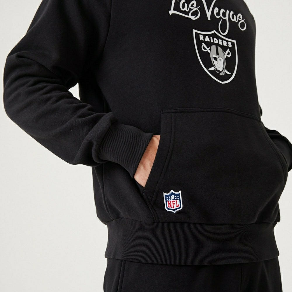 Las Vegas Raiders Script New Era NFL Hoodie Black Fashion