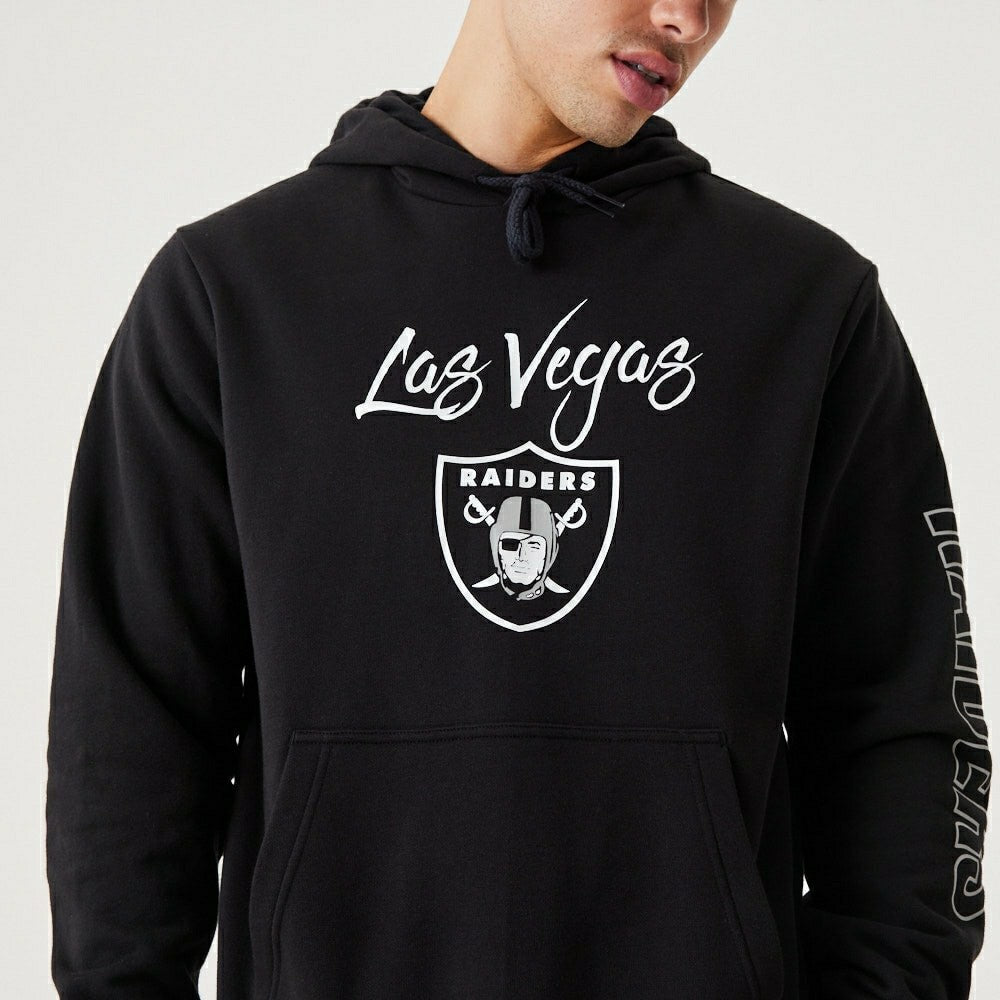 Las Vegas Raiders Script New Era NFL Hoodie Black Fashion