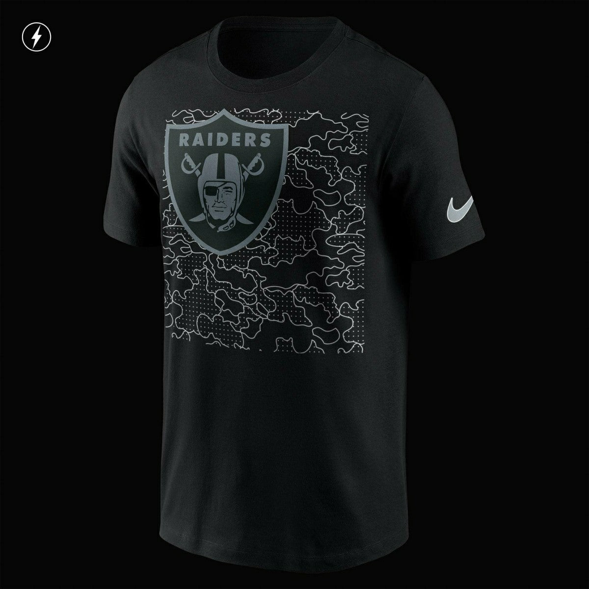 Las Vegas Raiders Reflective RFLCTV Nike Essential NFL T-Shirt Black Classic