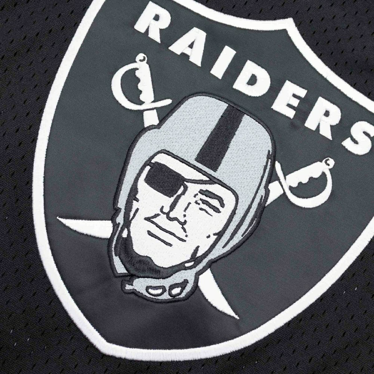 Oakland Raiders Unbeaten Mitchell & Ness NFL V-Neck Mesh Shirt Black Taass sale
