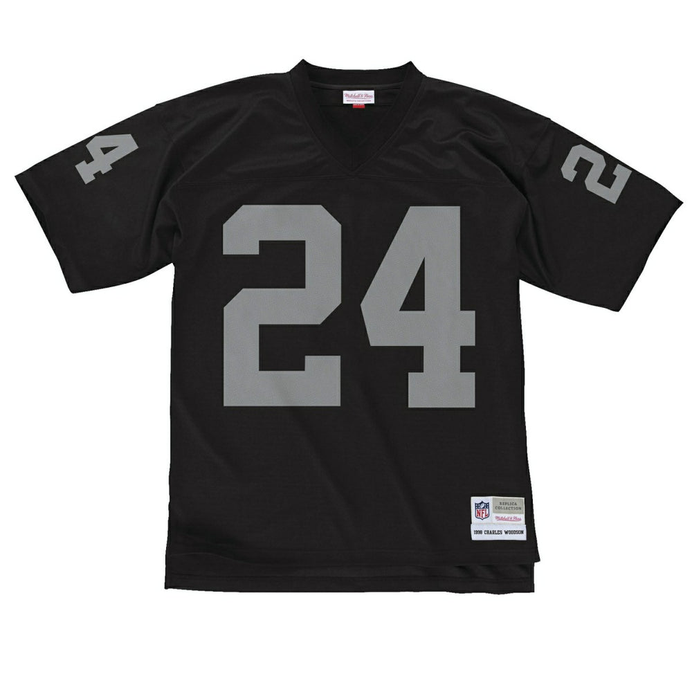Charles Woodson #24 Oakland Raiders Mitchell & Ness Throwback NFL Jersey Black Taass US