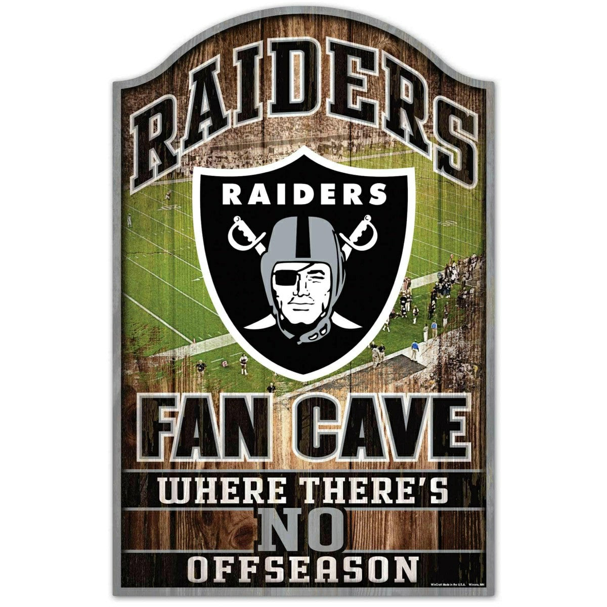 Las Vegas Raiders WinCraft NFL Fan Cave Wood Sign Classic