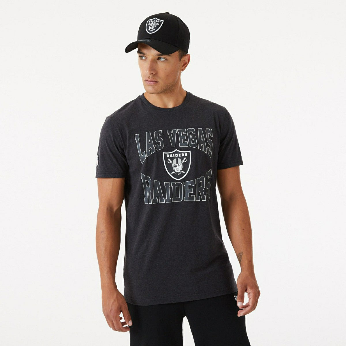 Las Vegas Raiders Team Arch New Era NFL T-Shirt Charcoal Classic