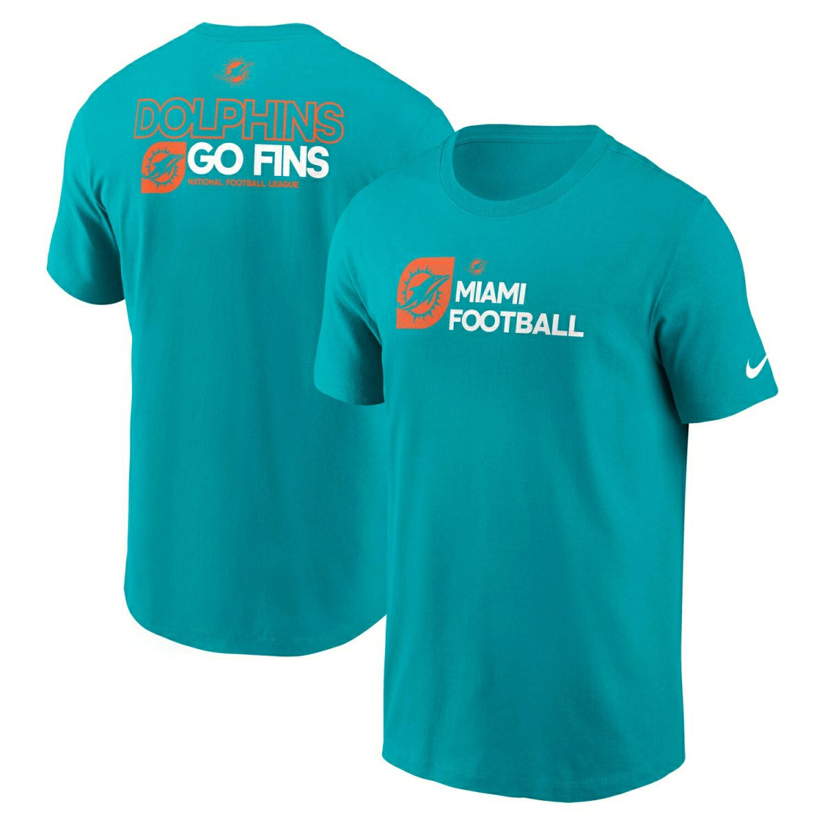 Miami Dolphins Team Slogan Nike Essential NFL T-Shirt Aqua Fashion