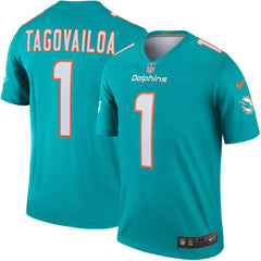 Tua Tagovailoa #1 Miami Dolphins Nike Legend NFL Jersey Aqua Lifestyle