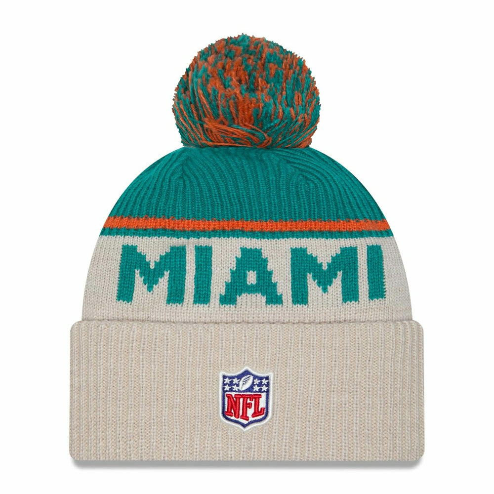 Miami Dolphins Historic 2024 NFL Sideline New Era Sport Knit Hat Fashion