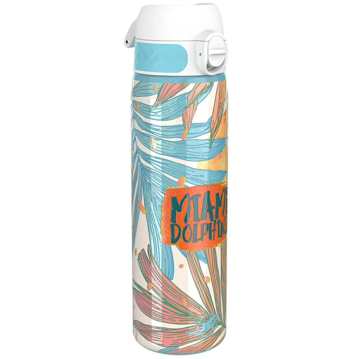 Miami Dolphins Tropical Stainless Steel OneTouch NFL Water Bottle (600 ml) Taass sale