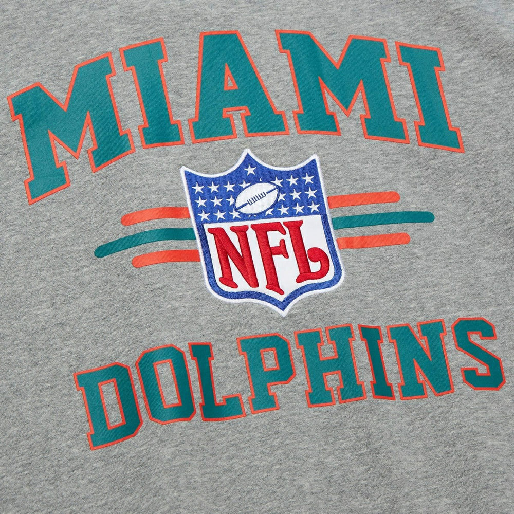 Miami Dolphins Mitchell & Ness All Over Crew 4.0 NFL Pullover Gray Taass for sale
