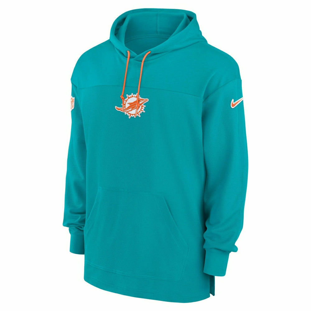 Miami Dolphins 2024 NFL On-Field Sideline Nike Jersey Hoodie Aqua Classic