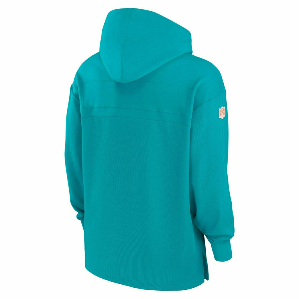 Miami Dolphins 2024 NFL On-Field Sideline Nike Jersey Hoodie Aqua Classic