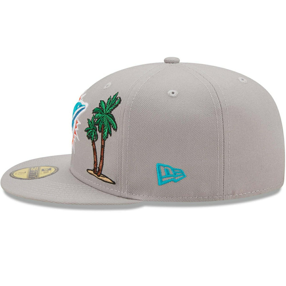 Miami Dolphins Tropical New Era 59FIFTY Fitted NFL Cap Lifestyle