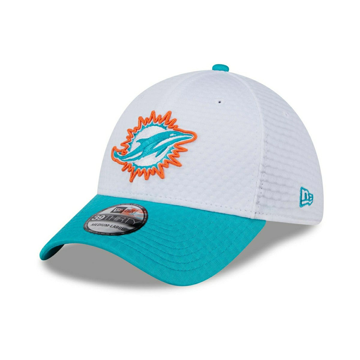 Miami Dolphins 2024 NFL Training Camp New Era 39THIRTY Flex Cap White Taass for sale