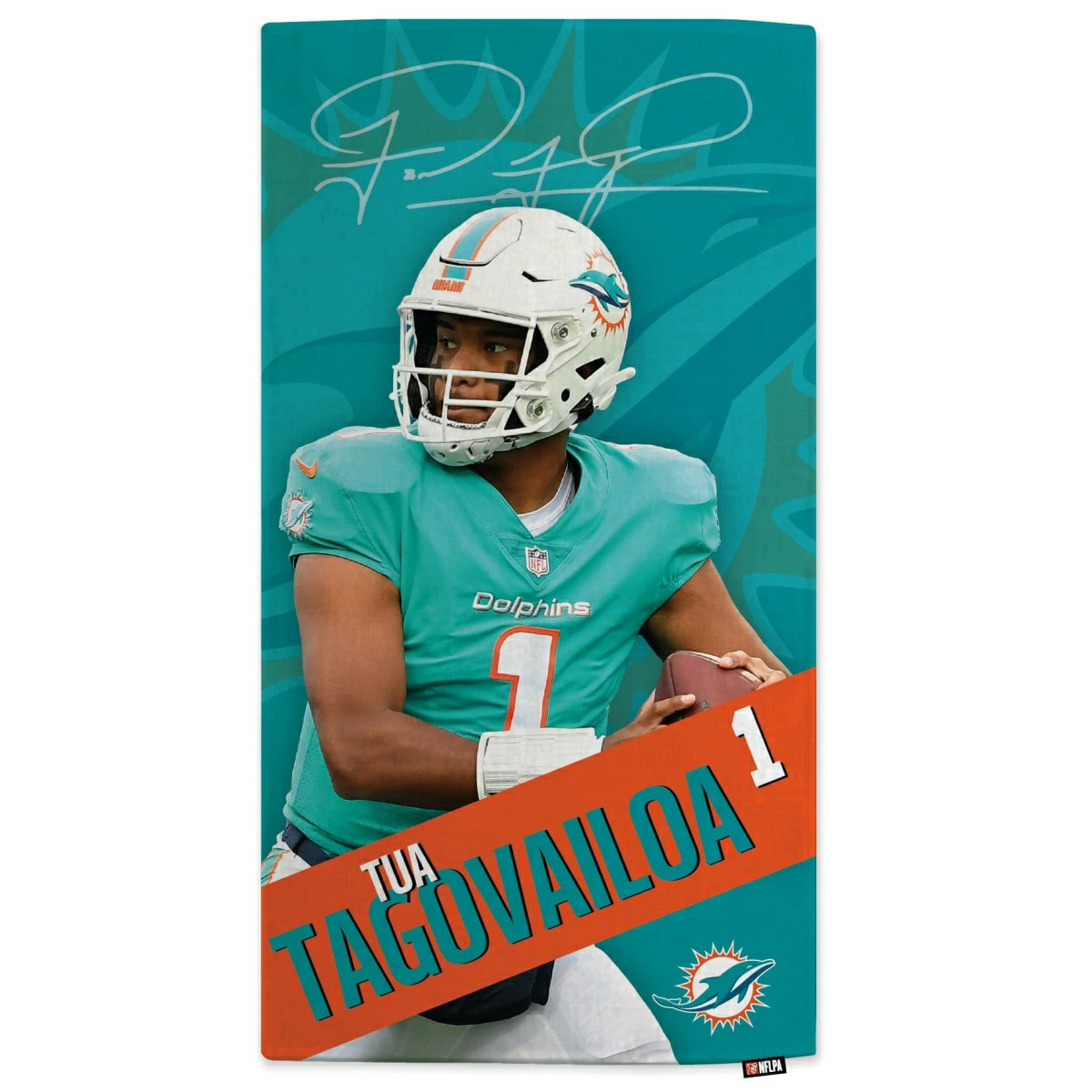 Tua Tagovailoa Miami Dolphins NFL Beach Towel Classic