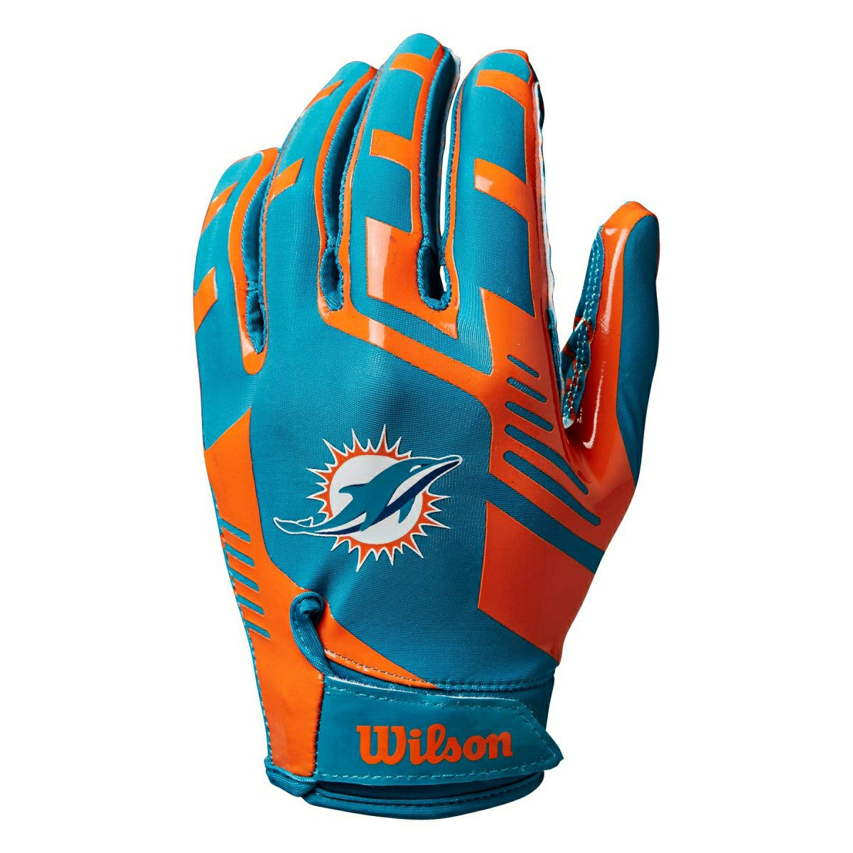 Miami Dolphins Wilson Stretch-Fit NFL Receivers Gloves Taass sale