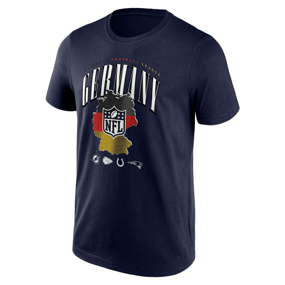 2023 NFL Frankfurt Games NFL Shield Germany T-Shirt Navy Taass US