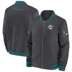 Miami Dolphins NFL Sideline Nike Coach Bomber Jacket Taass sale