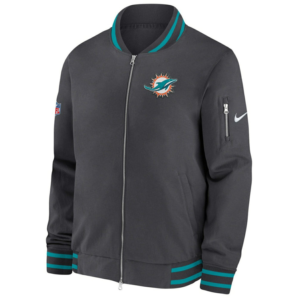 Miami Dolphins NFL Sideline Nike Coach Bomber Jacket Taass sale