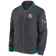 Miami Dolphins NFL Sideline Nike Coach Bomber Jacket Taass sale