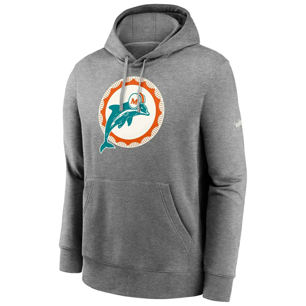 Miami Dolphins Rewind Logo Nike Club NFL Hoodie Gray Classic