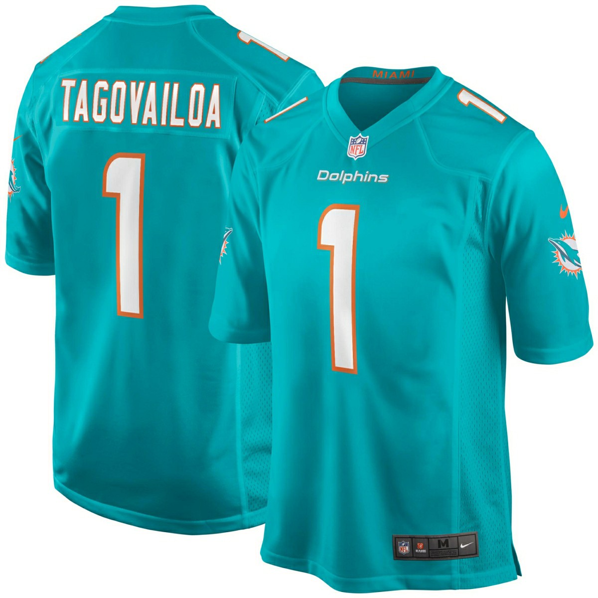 Tua Tagovailoa #1 Miami Dolphins Nike Game NFL Football Jersey Aqua Taass US