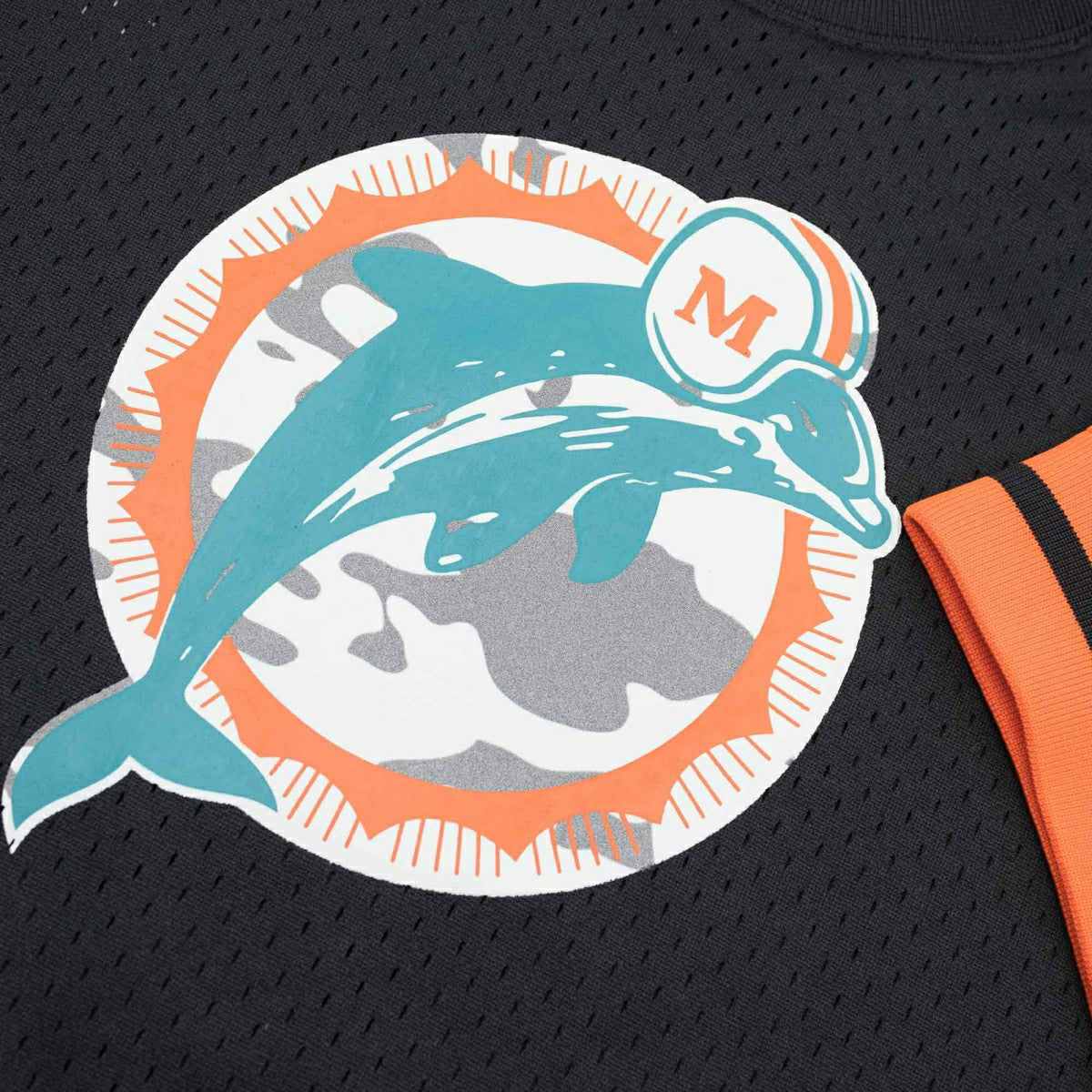 Miami Dolphins Mitchell & Ness Camo Reflective NFL Crew Mesh Jersey Lifestyle