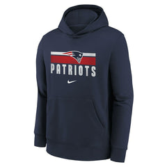 New England Patriots NFL Team Stripes Nike Club Hoodie (YOUTH) Fashion