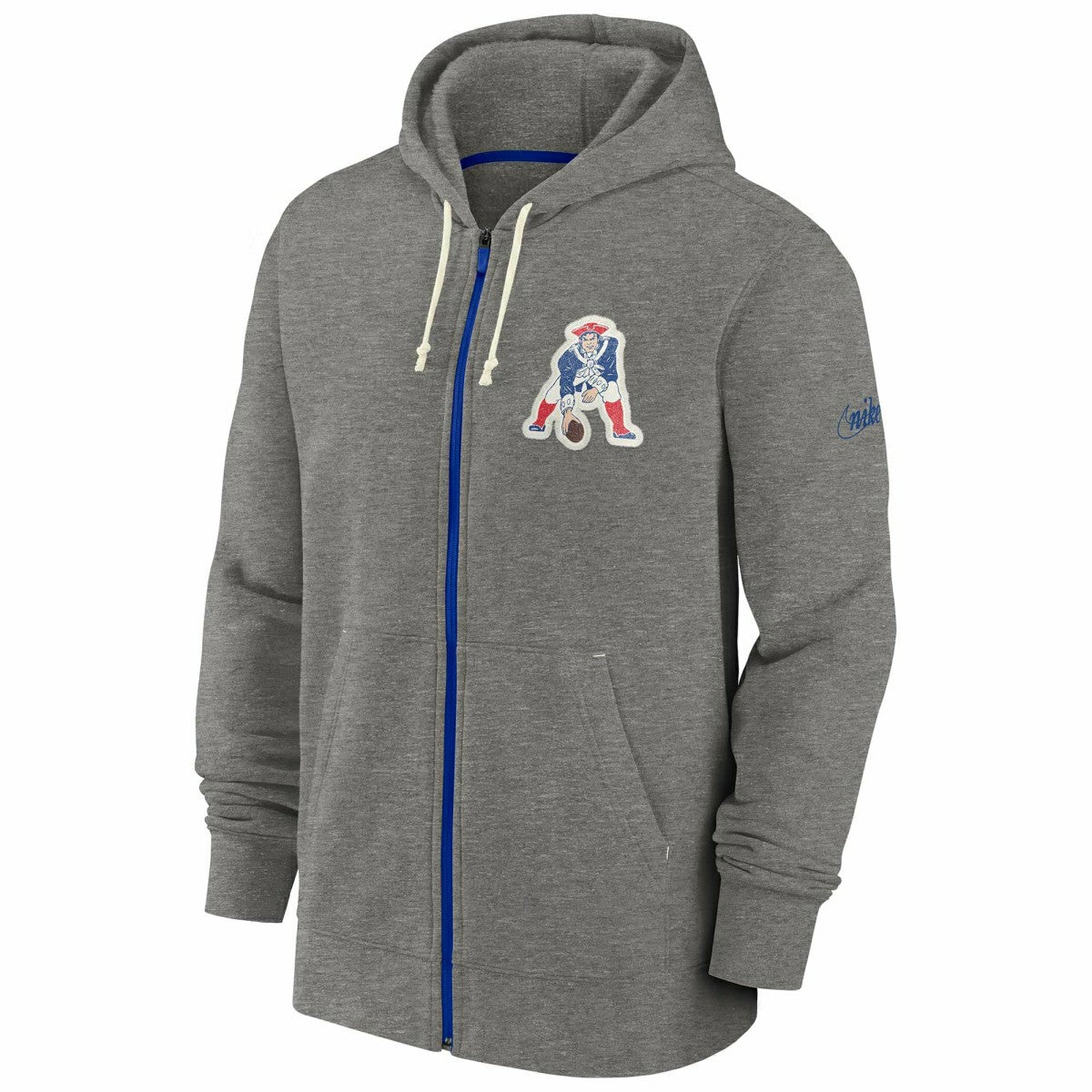New England Patriots Historic Nike NFL Full-Zip Fleece Hoodie Gray Fashion