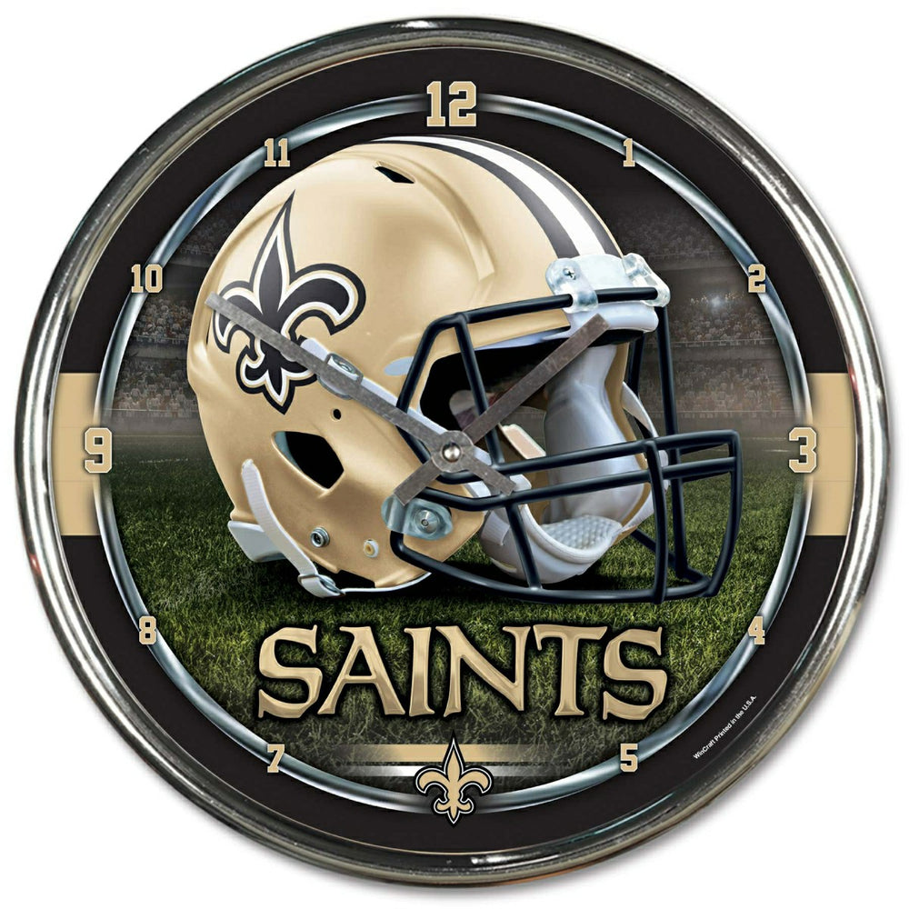 New Orleans Saints Chrome NFL Wall Clock Taass for sale