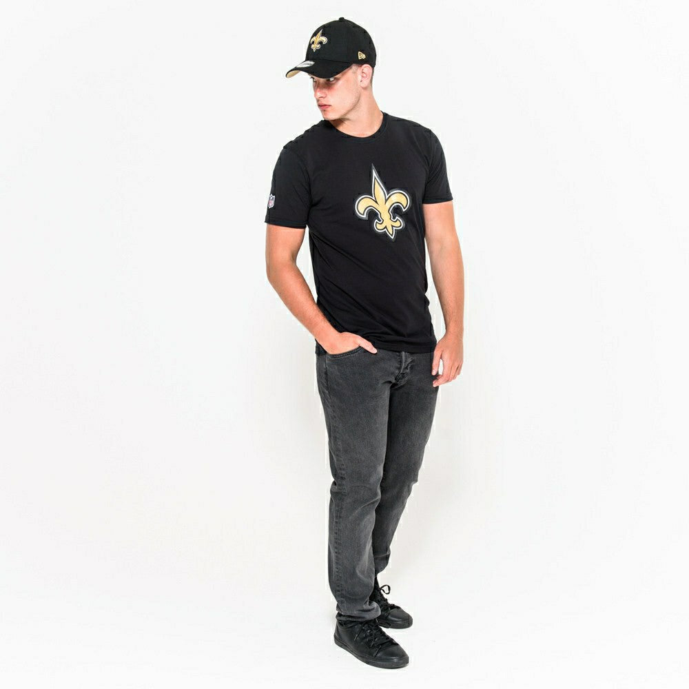 New Orleans Saints Team Logo New Era NFL T-Shirt Black Fashion