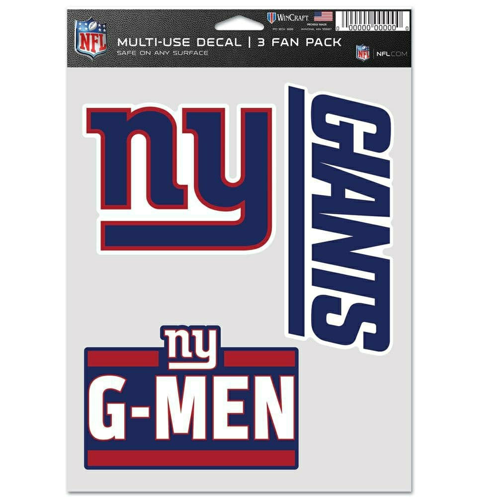 New York Giants Multi-Use NFL Decals Set (3 Pcs.) Taass for sale