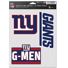 New York Giants Multi-Use NFL Decals Set (3 Pcs.) Taass for sale