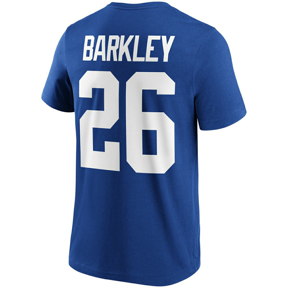 Saquon Barkley #26 New York Giants Iconic Player NFL T-Shirt Blue Lifestyle