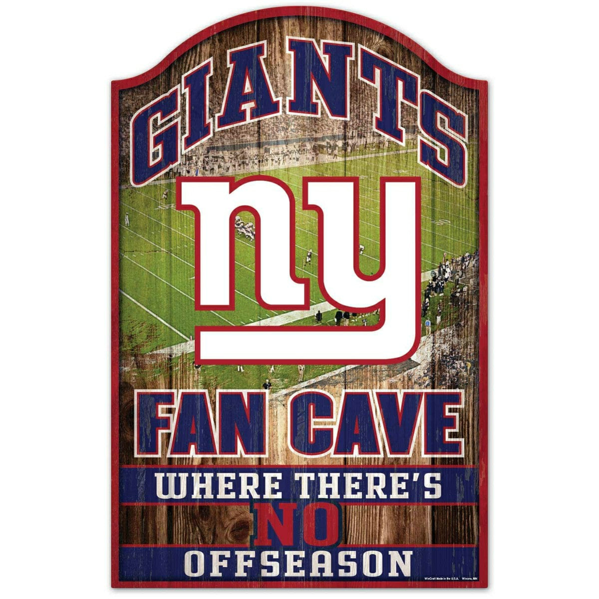 New York Giants WinCraft NFL Fan Cave Wood Sign Taass for sale
